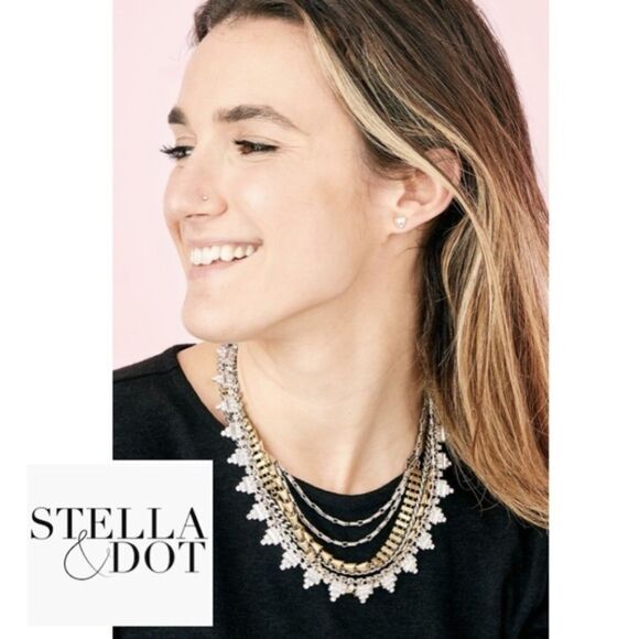 Stella & Dot Mixed Metal Sutton Necklace Versatile - Picture 8 of 8